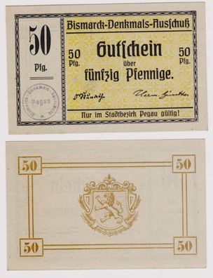 50 Pfennig Banknote Pegau Bismarck Denkmal Ausschuss ohne Datum (120732)