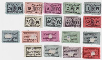 9 Banknoten Notgeld Salzwedel, Fa. Markenversand W. Tell 1921 (132641)