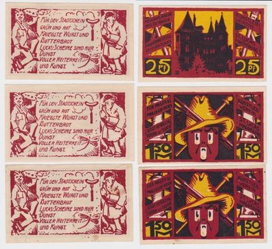3 Banknoten Notgeld Magdeburg Künstlerverein St. Lucas o.D. (1921) (143872)