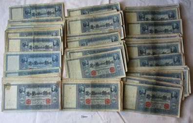 Sammlung mit 100 Banknoten 100 Mark Deutsches Reich Flottenhunderter (154561)
