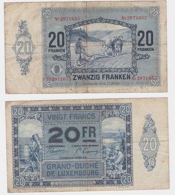 20 Francs Banknote Luxembourg 1. Oktober 1929 (132153)
