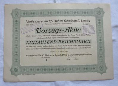 1.000 RM Aktie Moritz Blank Nachf. AG Leipzig 19.02.1925 (146856)