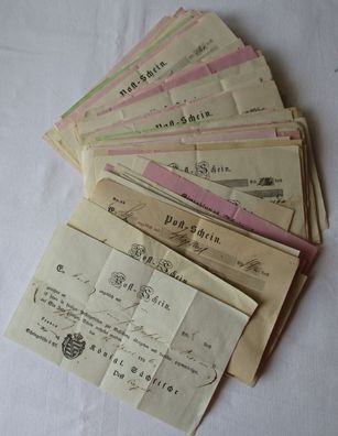 Sammlung >100 Einzahlungs- & Postscheine königl. sächs. Post vor 1871 (153772)