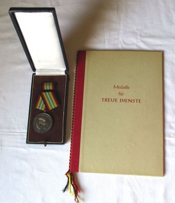DDR NVA Medaille Für Treue Dienste Silber Stasi + Urkunde Mielke 1961 (123316)