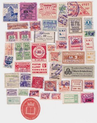 51 seltene Spenden / Beitrags Marken der Gewerkschaft Leipzig um 1920 (32158)