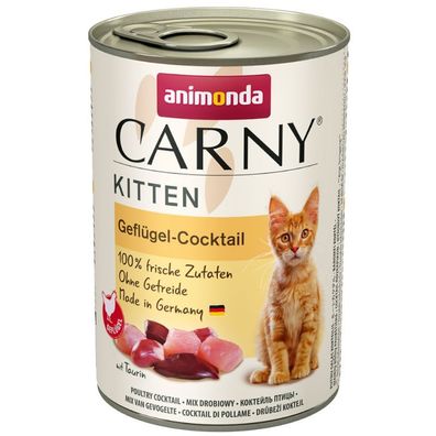 animonda ¦ CARNY Kitten - Geflügel-Cocktail - 6 x 400 g ¦ nasses Katzenfutter ...