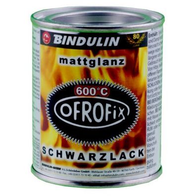 Bindulin Ofrofix 600°C 125 ml Metalldose mattschwarzer Ofenrohrlack