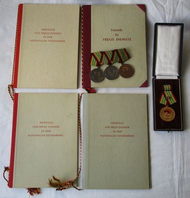 DDR Medaille Für Treue Dienste NVA Bronze - XX Gold + Urkunden ab 1957 (115490)