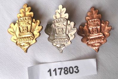 3 Jagdhundeführerabzeichen der DDR Gold Silber und Bronze (117803)