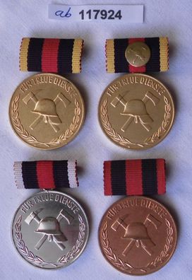 4 x DDR Medaille für treue Dienste freiwillige Feuerwehr (117924)