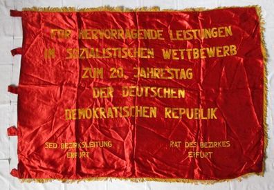 seltene DDR Fahne SED Bezirksleitung Rat des Bezirkes Erfurt 1969 (104228)