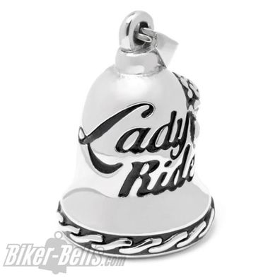 Biker-Bell Lady Rider mit Rose Edelstahl Ride Bell Geschenk für Motorradfahrerinen