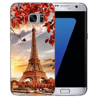 Für Samsung Galaxy S7 Schutzhülle Handyhülle Silikon TPU Foto Cover Eiffelturm