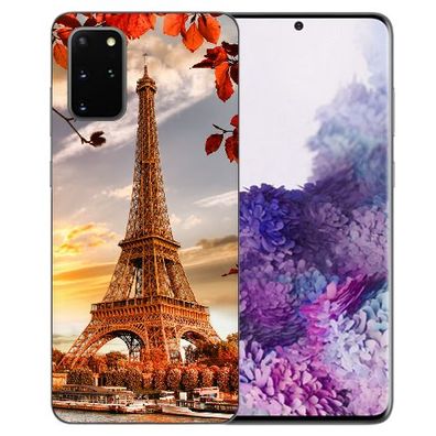 Silikon TPU Handy Hülle Cover für Samsung Galaxy S20 mit Bilddruck Eiffelturm