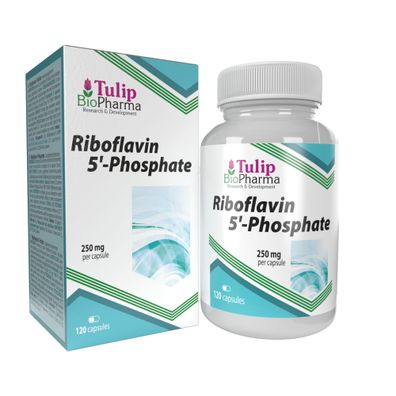 Vitamin B2 (Riboflavin 5´-Phosphat) 250mg 120 Kapseln, hochwirksam, gluten- und GMO-f