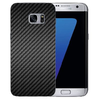 Schutz Hülle für Samsung Galaxy S6 Edge Silikon TPU Hülle Bilddruck Carbon Optik