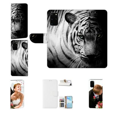 Schutz Hülle Handy für Samsung Galaxy Note 20 mit Fotodruck Tiger Schwarz Weiß