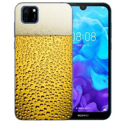 Schutz Hülle TPU Silikon Handy Tasche mit Bilddruck Bier für Huawei Y5P (2020)