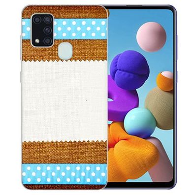 Silikon Cover TPU Hülle Handyschale mit Bilddruck Muster für Samsung Galaxy M21