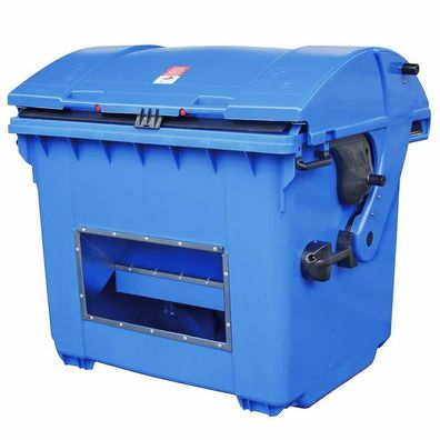 Streugutbehälter mit Entnahmeöffnung, 1100 Liter, blau, BxTxH 1365x1060x1035 mm