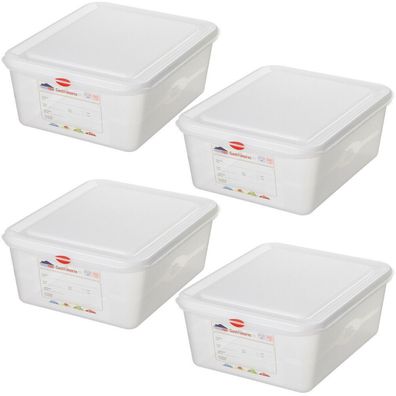4 GN-Vorratsdose mit Deckel, GN1/1, LxBxH 530x325x150 mm, 21 Liter, PP