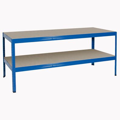 Packtisch / Werkbank, BxTxH 1800 x 600 x 900 mm, Tragkraft 350 kg/ Boden, blau