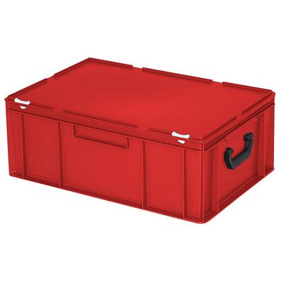 Aufbewahrungskoffer/ Kunststoffkoffer, LxBxH 600x400x230 mm, 43 Liter, rot, PE-HD