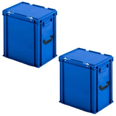 2 Eurokoffer aus PP mit 2 Tragegriffen, LxBxH 400x300x410 mm, blau