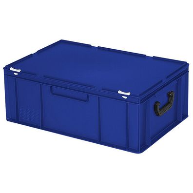 Aufbewahrungskoffer/ Kunststoffkoffer, LxBxH 600x400x230 mm, 43 Liter, blau, PE-HD