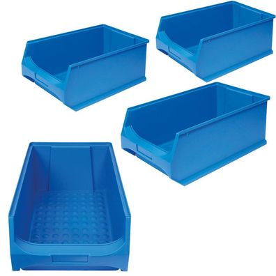 4 Sichtboxen "PROFI" LB 2, LxBxH 500 x 300 x 200 mm, 21 Liter, blau