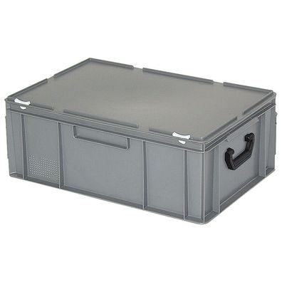 Aufbewahrungskoffer/ Kunststoffkoffer, LxBxH 600x400x230 mm, 43 Liter, grau, PE-HD