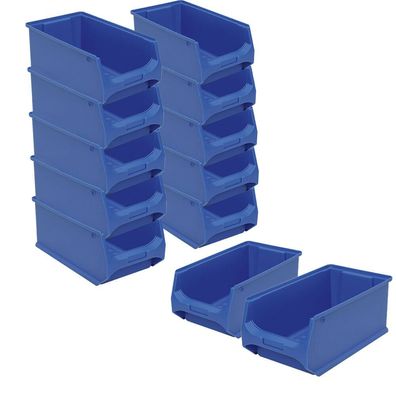 12x Sichtbox LB 3, Farbe blau, Außenmaße LxBxH 350x200x150 mm, 7,6 Liter