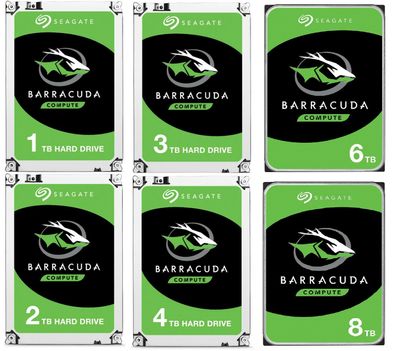 interne Festplatte Seagate BarraCuda 8.9cm 3,5 1TB 2TB 3TB 4TB 6TB 8 TB SATA3