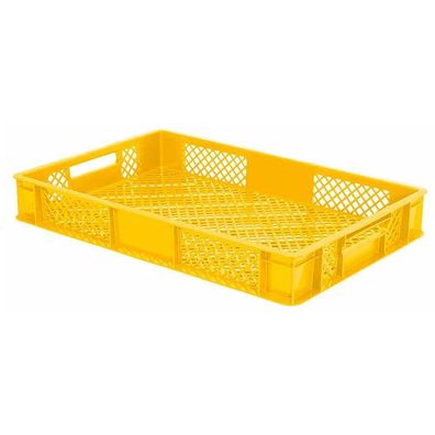 156 Euroboxen / Bäckerkiste, LxBxH 600 x 400 x 90 mm, Palettenware, gelb