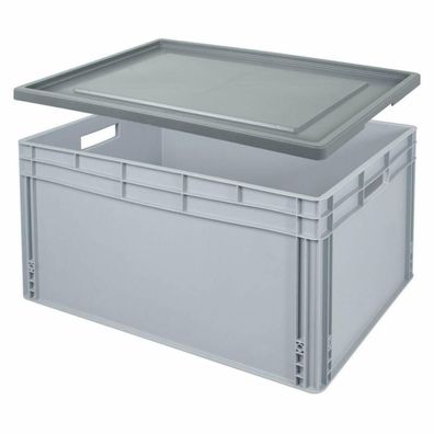Eurobox mit Stülpdeckel, LxBxH 800 x 600 x 420 mm, 172 Liter, Durchfassgriffe