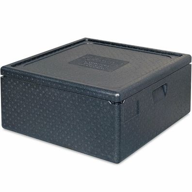 Thermobox mit Deckel, Inhalt 62 Liter, LxBxH 595x595x280 mm, anthrazit
