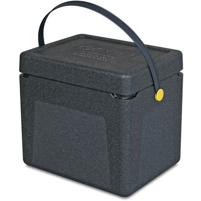 Thermobox mit Tragegurt LxBxH 430x340x395 mm, anthrazit, 33 Liter, Clip gelb