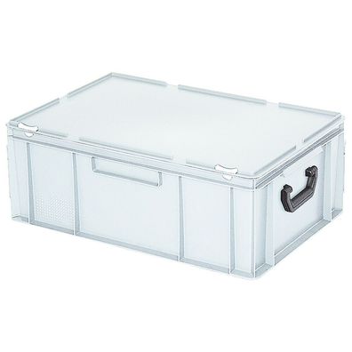 Aufbewahrungskoffer/ Kunststoffkoffer, LxBxH 600x400x230 mm, 43 Liter, weiß, PE-HD
