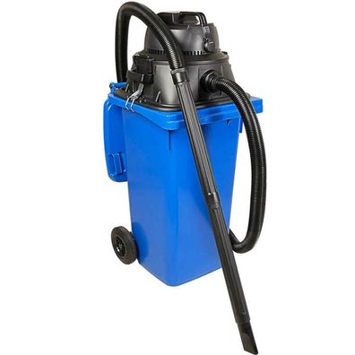 Industriesauger mit 120 Liter DIN Tonne blau, 1100Watt, inkl Steckdosenanschluss