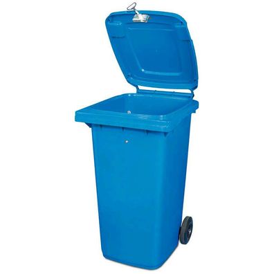 Abschließbare 120 Liter Mülltonne, blau, BxTxH 480 x 550 x 930 mm