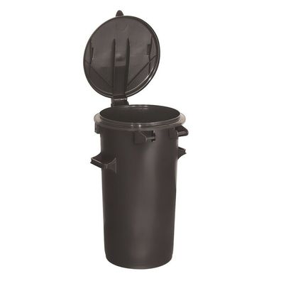 System-Mülleimer, 50 Liter, Höhe 710 mm, PE-HD, anthrazitgrau, mit 2 Handgriffen