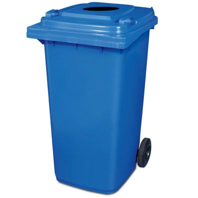 240 Liter Mülltonne mit Einwurfloch, BxTxH 580 x 740 x 1070 mm, Farbe blau