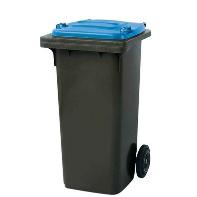 120 Liter MGB, Mülltonne Abfalltonne, grau mit blauem Deckel