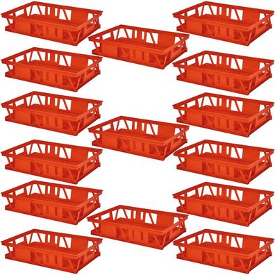 15 Kuchenblechkasten, LxBxH 660x460x160 mm, Wände/ Boden durchbrochen, rot