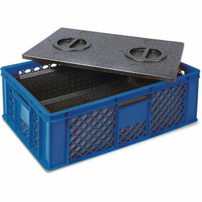 Eurobehälter mit EPP-Isolierbox, LxBxH 600 x 400 x 230 mm, 20 Liter, blau