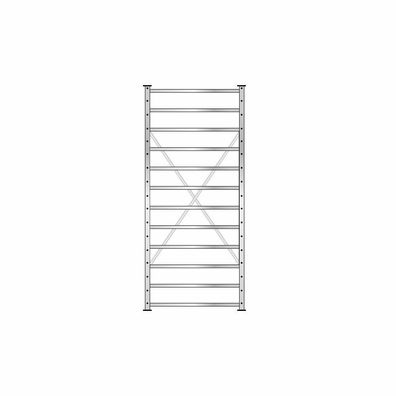 12 Böden Fächerregal, Nutzt 315 mm, Stecksystem, verzinkt, BxTxH 870x315x2000 mm