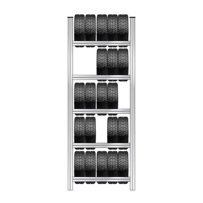 Reifenregal mit 5 Reifenebenen, verzinkt, Stecksystem, BxTxH 1130x425x3000 mm