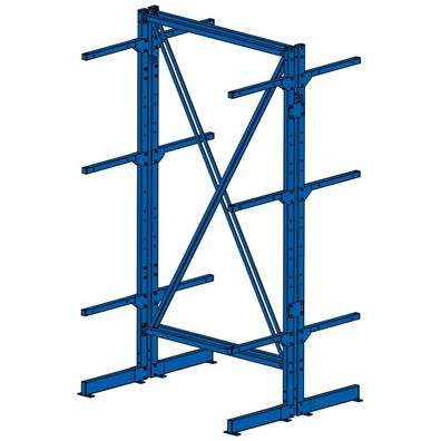 Doppelseitiges Kragarmregal, Gesamttragkraft 600 kg, BxTxH 1060x900x1950 mm