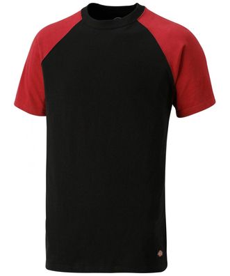 Dickies Unisex T-Shirt Two Tone, schwarz/ rot, 100% Baumwolle, Slim Fit : -