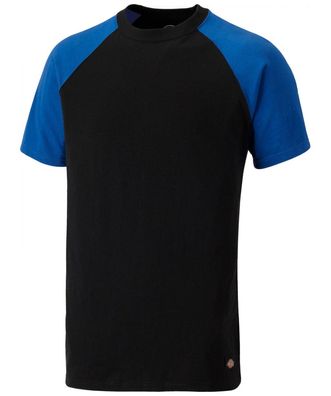 Dickies Unisex T-Shirt Two Tone, schwarz/ kornblau, 100% Baumwolle, Slim Fit : -